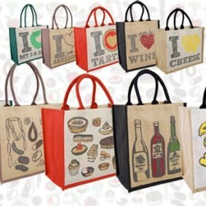 Printed Jute Grocery Bag